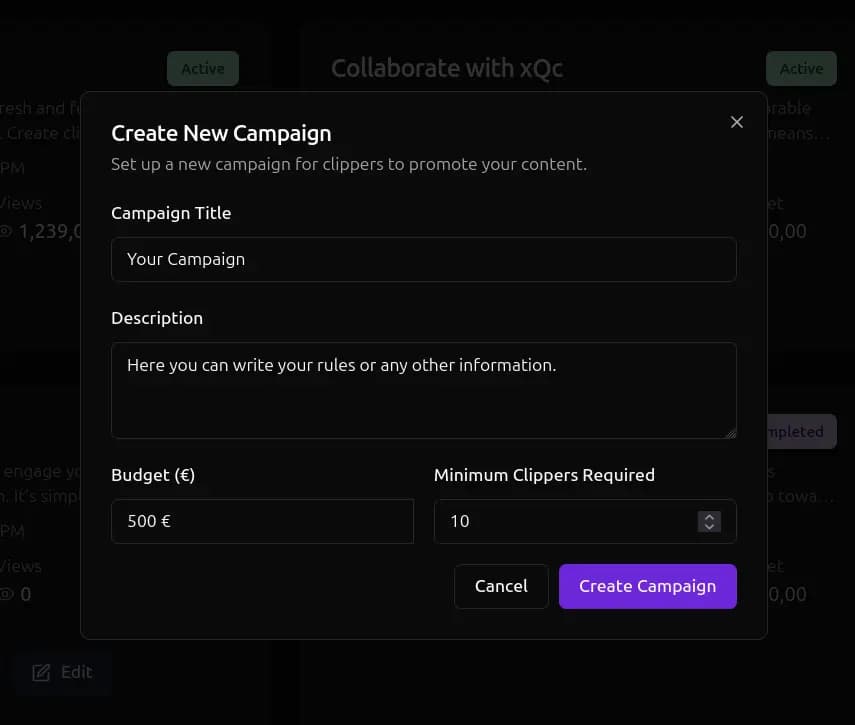 Effortless Campaign Listing